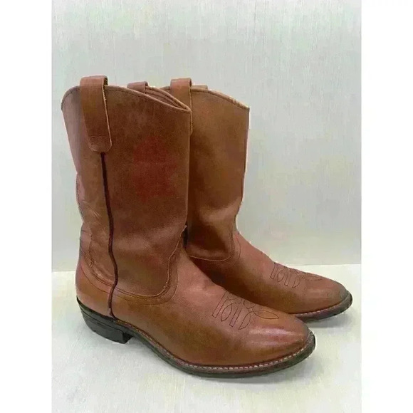 Red Wing Vintage Men’s Brown Leather Cowboy Boots Size US 10.5 B - Picture 1 of 12